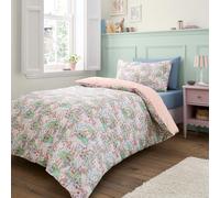 Belle & Boo Meadow Bunnies Reversible Cotton Single Duvet Cover Set with Pillowcase Blue