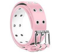 Belle Donne Leather Belt, Double Grommet, Women's Belt, Punk Style, Adjustable Size, Light Pink, Medium: Fit your waist up to 34 inches