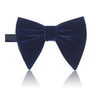 Belle Fang 1 Pcs Velvet Blue Mens Bow Tie, Oversized Solid Color Bowtie, Adjustable Vintage Butterfly Big Bow Ties for Men Pre Tied, for Mens Birthday Groom Wedding Party Formal