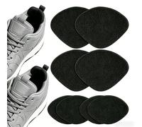 Belle Fang 4 Pairs Grey Self-Adhesive Shoe Heel Repair Patches, Sneaker Hole Prevention Stickers for Leather Shoes, High Heels Casual Shoes