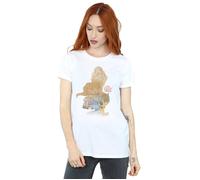 Belle Filled Silhouette Cotton Boyfriend T-Shirt Disney Princess White S
