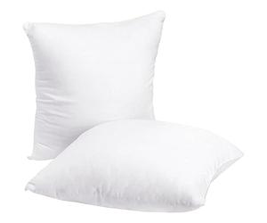 Belle Home Pack of 2 - Cushion Inserts 45cm x 45cm - 18 x 18 cushion insert - Extra Bounce Back Hollowfibre Filled Natural Anti Dust Mite And Down Proof Cover - Non Allergenic