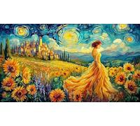Belle-in-yellow-gown-amidst-sunflowers-and-castle Puzzle Game 1000 Piece Educational Game Challenge Fun Present & Activity for Home Great Gift Idea for Women, Gifts for Men 38x52/1000pcs