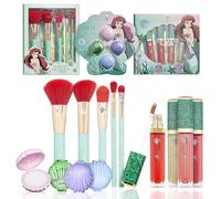 Belle Maison Disney Princess Ariel Makeup Set - Includes 5pc Makeup Brush, 4pc Lip Gloss, 4pc Lip Balm