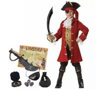 Belle & Moana Boys Pirate Fancy Dress up Costume Outfit Set with Accessories for Kids Boys Halloween Cosplay Birthday Party Age 9-10 Years