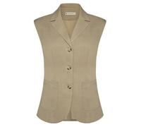 Belle Poque Women Sleeveless Jacket Vintage V Neck Button up Waistcoat Khaki S