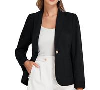Belle Poque Women's Blazer Coat Vintage Elegant Solid Color Blazer Jackets for Outdoor Black M