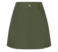 Belle Poque Women's Corduroy Skirt Flared A-Line Mini Skirts with Pockets Autumn Winter Basic Short Skirts Army Green S