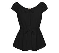 Belle Poque Womens Short Sleeve T Shirts Spring Slim Fitted Solid Color Blouse Black S