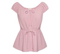 Belle Poque Womens Short Sleeve T Shirts Spring Slim Fitted Solid Color Blouse Light Pink S