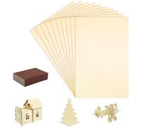 Belle Vous 10 Pack of 2mm Plywood Sheets - 20 x 30cm/7.87 x 12 Inches - Unfinished Wood DIY Craft Project Ply Board - Perfect for Laser Cutting, Painting, Modelling, Engraving, Fretwork & Pyrography
