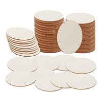 BELLE VOUS 100 Pack 2mm Thick Wooden Unfinished Round Circles - 10cm/4 Inches Plain Natural Blank Wood Discs Slices Cutouts for Crafts, Coasters, Home Decorations and Ornaments