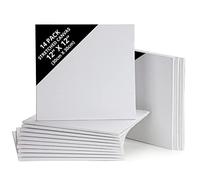 Belle Vous 14 Pack Blank Canvas - 30 x 30cm (12 x 12 inches) - Pre Stretched Canvas Panel Boards - Suitable for Acrylic and Oil Painting Also for Sketching and Drawing