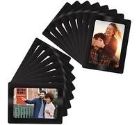 BELLE VOUS 15 Pack Black Magnetic Refrigerator Photo Picture Frames - For Photos 10 x 15cm / 4 x 6 inches - Picture Collage Frames for Fridge/Freezer & Metal Surfaces