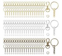 BELLE VOUS 180 Pack Metal Swivel Snap Lobster Hook Clasps, Key Rings with Chain and Open Split Jump Rings - Small Trigger Claw Clasp Clips for Keychains, Lanyards, DIY Crafts & Jewellery Making
