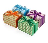 Belle Vous 20 Pack Paper Rectangle Gift Boxes with Ribbon & Stickers - 10 x 16.5 x 10cm/3.94 x 6.5 x 3.94 Inches - Small Boxes for DIY Wedding and Party Gifts/Favours, Handmade Soap & Candy