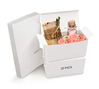 Belle Vous 20 Pack White Kraft Gift Boxes - Box Measures 23 x 11.5 x 11.5cm (9.06 x 4.53 x 4.53 inches) - Easy Assemble Presentation Favour Present Box - Parties, Birthdays, Weddings, Holidays