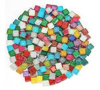 Belle Vous 222g / 200 Pack of Mixed Coloured Mosaic Tile Assortment - 1 x 1cm / 0.4 x 0.4 Inches - Square Shaped Assorted Acrylic Tiles for Art/Craft Projects and Home Decoration