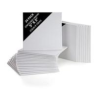 Belle Vous 24 Pack Blank Canvas - 13 x 13cm (5 x 5 inches) - Pre Stretched Canvas Panel Boards - Suitable for Acrylic and Oil Painting Also for Sketching and Drawing
