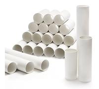BELLE VOUS 24 Pack White DIY Crafts Cardboard Tubes - 10 15 & 25cm / 3.9" 5.9" & 9.8" - Thick Empty Craft Paper Roll - Tube Rolls for Art & Craft Creations Classroom Activities