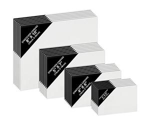 Belle Vous 28 Pack Blank Canvas - 4 Assorted Sizes - Pre Stretched Canvas Panel Boards - Suitable for Acrylic and Oil Painting Also for Sketching and Drawing