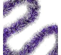 BELLE VOUS 3 Pack Christmas Tinsel - 2m/6.6 ft each approx Purple Chunky Garland for Tree Decorations - Fine Tinsel Garland for Xmas Tree, Festival, Christmas Party