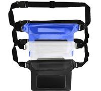 Belle Vous 3 Pack of Waterproof Phone Pouch Bags - Unisex/Universal Cellphone Protection Dry Bags with Waist Straps - Underwater Fanny Packs for Swimming, Boating, Beach, Kayaking, Hiking & Fishing