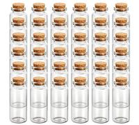 BELLE VOUS 36 Pack of Glass Favour Jars with Cork Lids - 30ml/1.05oz - Mini Mason Airtight Storage Bottles for Wedding Favours, Party, Kitchen Spices and Jam