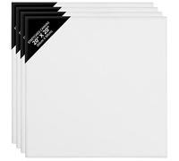 Belle Vous 4 Pack Blank Canvas- 50 x 50cm (20 x 20 inches) - Pre Stretched Canvas Panel Boards - Suitable for Acrylic and Oil Painting Also for Sketching and Drawing