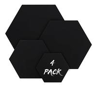 Belle Vous 4 Pack Blank Canvas- Pre Stretched Canvas Panel Boards - Suitable for Acrylic and Oil Painting Also for Sketching and Drawing (Hexagon-Black, 4 Pack, 25 x 30 cm)