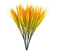 BELLE VOUS 4 Pack of Artificial Plastic Wheat Grass Plants - Realistic Fake Indoor/Outdoor Greenery Shrubs for Home, Office, Garden & Kitchen - Hanging Bushes for Wedding, Table Decor and Veranda