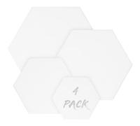 Belle Vous 4 Pack White Hexagon Canvas Set - 4 Assorted Sizes - Pre Stretched Canvas Panel Boards - Suitable for Acrylic and Oil Painting Also for Sketching and Drawing