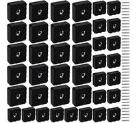 Belle Vous 40 Pack Black Square Rubber Furniture Floor Pads with Screws - 22mm & 30mm - Heavy-Duty Screw-On, Non-Slip & Non-Skid Pad - Chair, Desk & Table Feet/Leg Protectors for Carpet & Hardwood