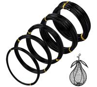 Belle Vous 5 Pack Black Aluminium Jewellery Making Craft Wire - 1, 1.5, 2, 2.5 & 3mm - 5m / 5.4 Yards Rolls - Flexible Metal For DIY, Artistic Floral Crafts, Beading and Model Making.