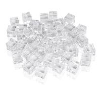 Belle Vous 50 Pack of Clear Fake Ice Cubes - 20mm Acrylic Ice Rocks - Artificial Plastic Ice Gems for Home/Wedding Display, Vase Filler, Centrepiece Decoration, Photography Props and Kitchen Decor