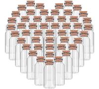 Belle Vous 50 Pack of Glass Favour Jars with Cork Lids - 10ml/0.33oz - Mini Mason Airtight Storage Bottle Set for Wedding Favours, Party, Kitchen Spices and Jam