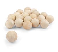 Belle Vous 5cm/2 inch Unfinished Round Wooden Craft Balls (20 Pack) - 50mm in Diameter - Natural Mini Wood Balls Without Holes - for DIY Projects, Crafts, Art Supplies and Jewellery Making