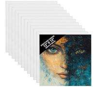 Belle Vous 7 Pack Blank Canvas - 30 x 30cm (12 x 12 inches) - Pre Stretched Square Canvas Panel Boards - Suitable for Acrylic and Oil Painting Also for Sketching and Drawing