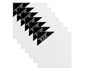 Belle Vous 7 Pack Canvases - Primed Canvas for Painting 25 x 25cm (10 x 10 inches) - Blank Square Canvas Panels - Artist Canvas Board - White Cotton Canvas Suitable for Acrylic Oil Painting, Sketching