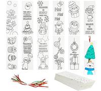Belle Vous 72 Pack of Colour Your Own Christmas Bookmarks - Kids DIY Blank Book Markers - Xmas Bookmarks for Teachers Rewards, Reading Enthusiasts, Students, Classrooms and Goodie Bag Fillers