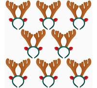 BELLE VOUS 8 Pack Christmas Reindeer Antlers Headband - 10.5cm / 4.13 Inches Width for Adults - Christmas Headwear Accessories for Festive Xmas Costume Parties, Holiday Favours & Photo Booth Props