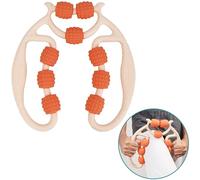 BELLE VOUS Beige Leg Muscle Massage Roller - Deep Tissue Massager with 9 Wheels - Trigger Point Tool to Relieve Arm, Calf, Thigh or Hand Soreness