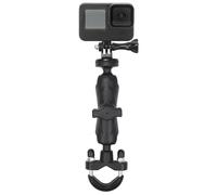 Belle Vous Black Motorcycle/Bicycle 360 Degree Rotation Aluminium Handlebar Camera Mount - Bike Holder Compatible for DSLR and Action Cameras and Other Accessories