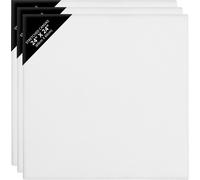 Belle Vous 3 Pack Blank Canvas - 60 x 60cm (24 x 24 inches) - Pre Stretched Canvas Panel Boards - Suitable for Acrylic and Oil Painting Also for Sketching and Drawing