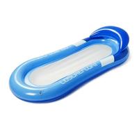 Belle Vous Blue Inflatable Pool Float with Headrest - 78 x 150cm/30 x 59 Inches Floating Swimming Pool Lounger - Adult Water Hammock Raft for Summer Pool, Tanning, Beach, Lake and Parties