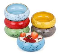 BELLE VOUS Ceramic Bowl Set (6 Pack) - 300ml/10oz Dessert Bowls Microwave & Dishwasher Safe - Serving Bowls for Soup Rice, Snack, Ice Cream & Cereal