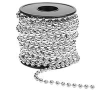 Belle Vous Christmas Bead Garland -5mm Silver Xmas Bead Chain 10 metres for Table Decorations and Christmas Tree Decorations, Jewelry Making, DIY Art & Craft & Party Decor