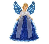 Belle Vous Christmas Tree Toppers - 20.5 x 8.2cm Plastic, Blue Angel Tree Topper - Fairy Treetop Pendant for Christmas Tree Decorations, Christmas Tree Ornaments and Festive Home Decor