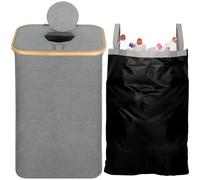 BELLE VOUS Deposit Bottle Collection Container with Lid & Carry Bag - 80L Kitchen Bottle Storage Bin - Collect Empty Bottles, Glass Waste or Laundry