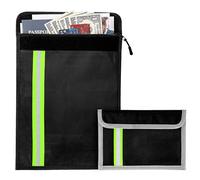 Belle Vous Fireproof Document Bags (2 Pack) - Waterproof & Fireproof Safe Organizer Pouch for A5 & A4 Documents, Jewelry, Money, Cash, Passport & Files - Silicone Coated with Zipper Closure